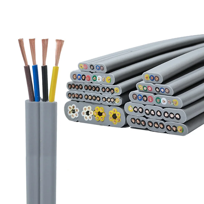 YFFB 플랫 Cable18 17 15Awg 0.75mm2-1.5mm2 2-20코어 유연한, 굽힘, 내유성 이동 크레인 리프트 텔레스코픽 도어 케이블