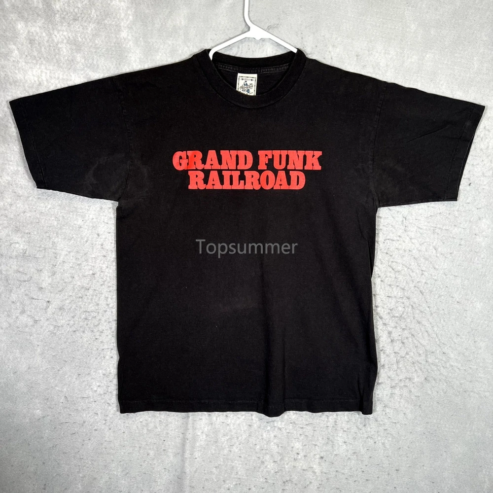 A1 Vintage Grand Funk Railway Band Shirt Adulto Grande Nero Made In Usa Mens