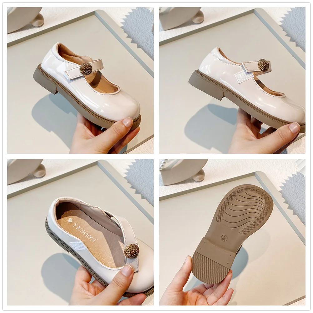 Leather Mary Jane Shoes for Little Girls Autumn Party