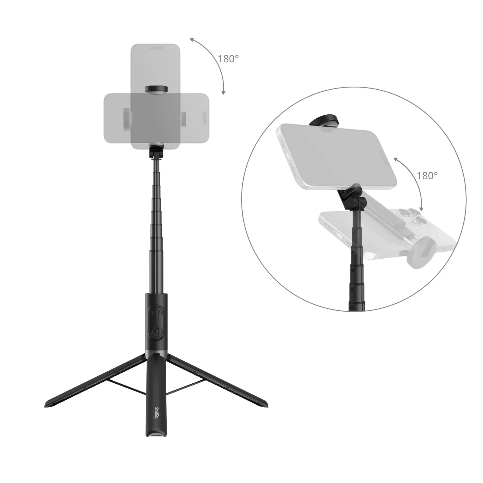 SmallRig ST30 Lite One-Touch Deploy Selfie Stick Tripod Height Adjustable from 3
