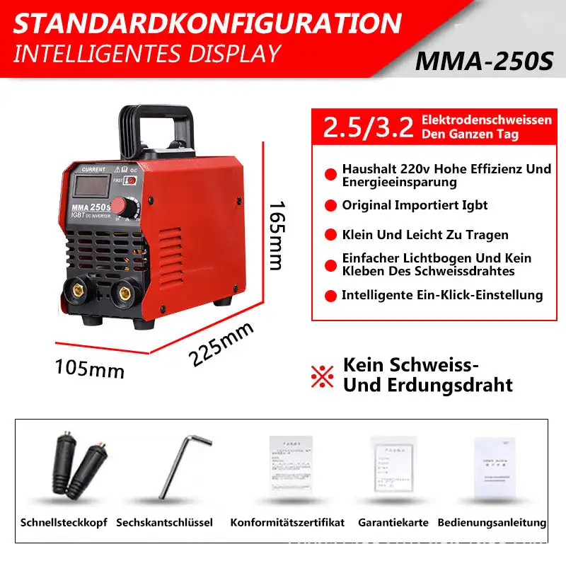 MMA250 Mini Welding Machine Inverter Electric Welding Machine 220v Adjustable Current 20-250A Handheld Arc Welder Equipment 3