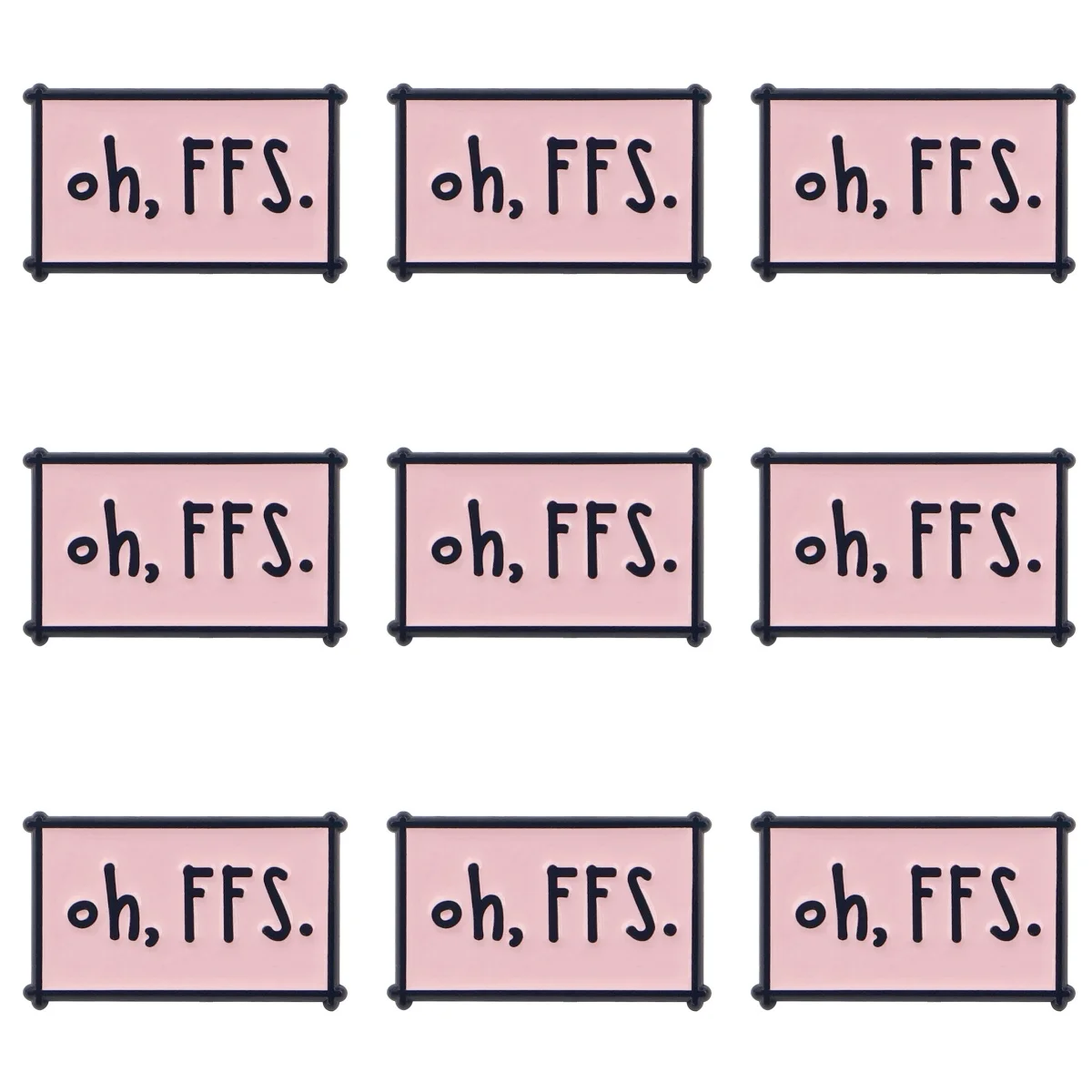 9 Stück „Oh, FFS“ Emaille Pin Lustige Buchstaben Brosche Set Damen Broschen Mode Revers Abzeichen Schmuck Freunde Geschenk – Detail 2