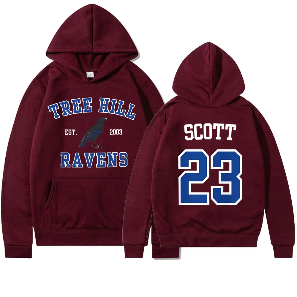 TREE HILL RAVENS Hoodie One Tree Hill Nathan Scott 23 Hooded Sweatshirt North Carolina Tv Show Trendy Hoodies Oth Fans Gifts 2