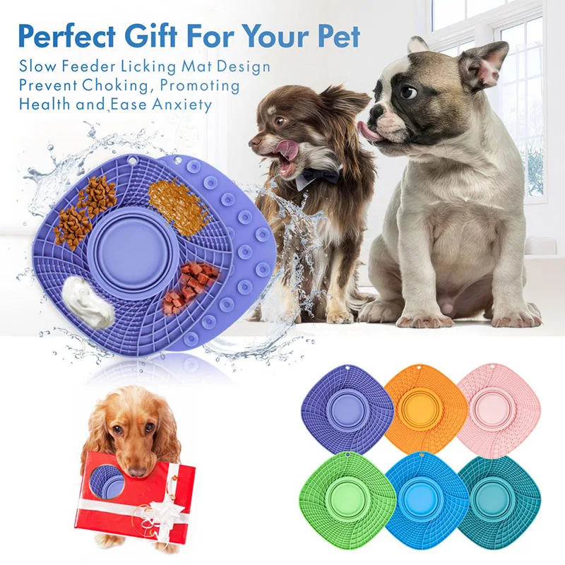 

Silicone licking pad pet dog licking pad bath slow food feeder cat folding feeding dog licking pad dog bowl pet products