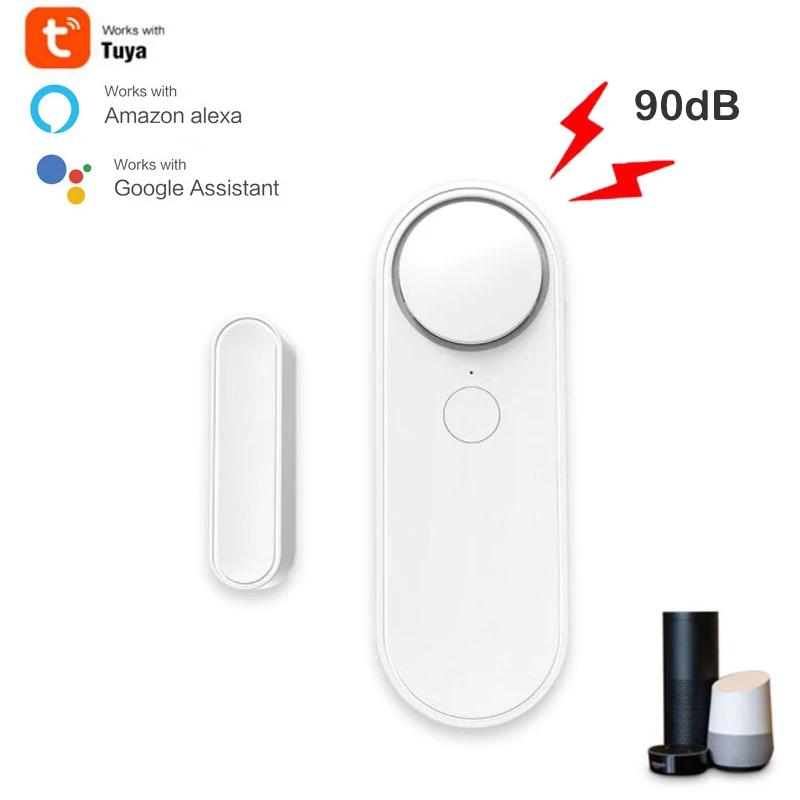 Tuya Smart Door Sensor Wifi Window Security Home Alarm 90db Burglar