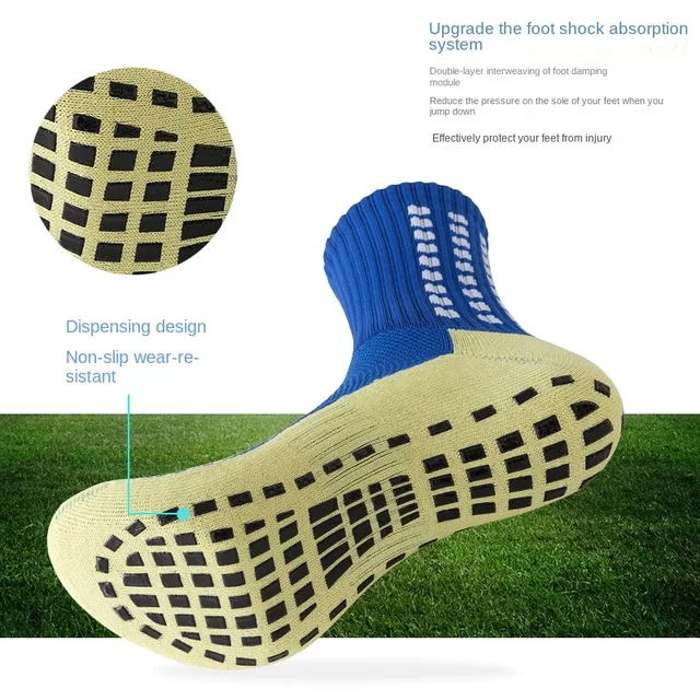 1 pair, men's football socks, thick towel socks, anti slip and wear-resistant middle tube 6