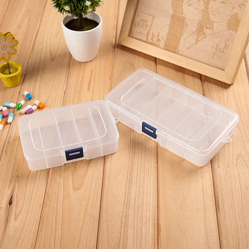 Klare 5/6-Gitter Tragbare Kunststoff Haar Clips Schmuck Lagerung Box Zubehör Organizer Haushalt Reise Liefert Mit Staubdicht – Detail 6