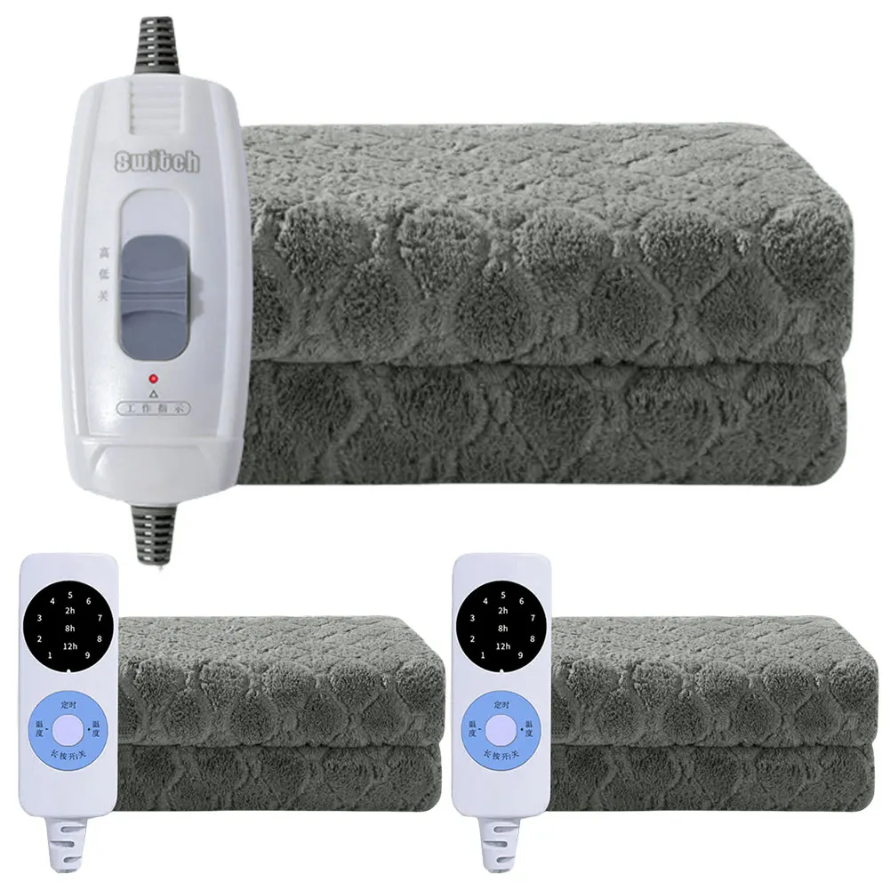 220V Security Plush Electric Blanket Bed Single Fleece Heated Blanket Soft Electric Heating Warmer Heater Carpet