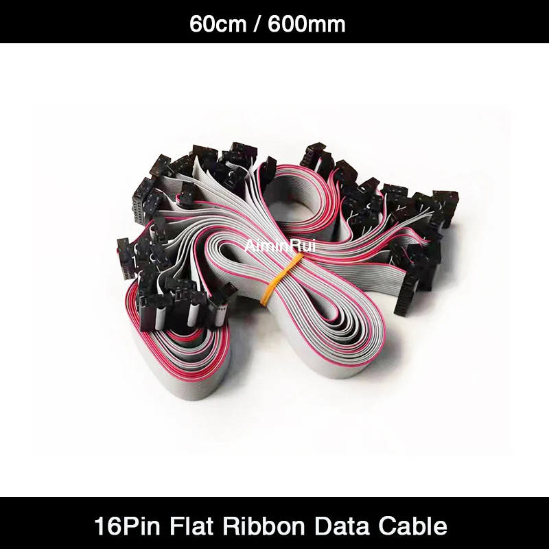 

10pcs/lot 16Pin Flat Ribbon Length 60cm / 600mm HUB Cable Indoor / Outdoor LED Screen Modules / LED Control Card Data Cable