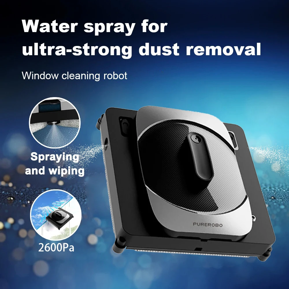 

Purerobo W-S8S Window Cleaning Robot With APP&Remote Intelligent Automatic Water Spray Glass Smart Electric Vacuum Cleaner Robot