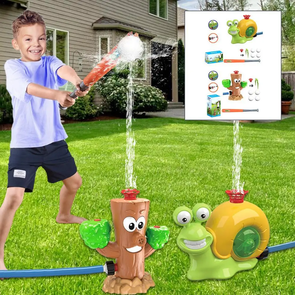 

2 In 1 Sprinkler Kids Sprinkler,Toddler Sprinkler Baseball Set, Snail Sprinklers With Baseball Summer Outdoor Lawn Garden Toys