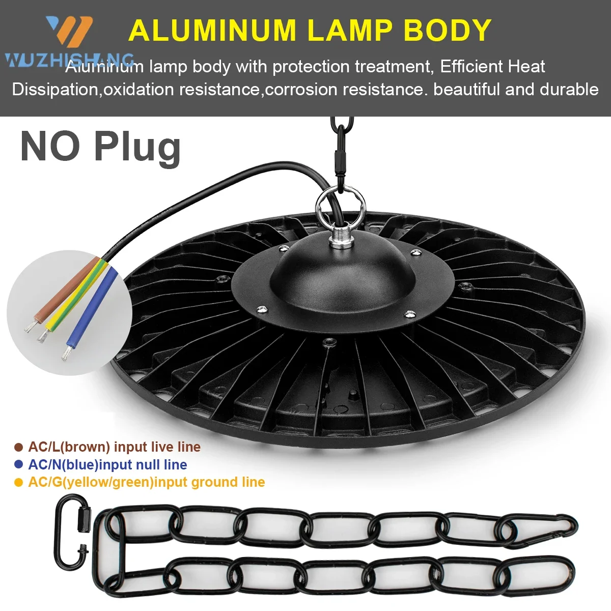200W 6500K UFO LED High Bay Lights AC 80-260V IP65 Waterproof Commercial Industrial Market Warehouse Garage Workshop Garage Lamp