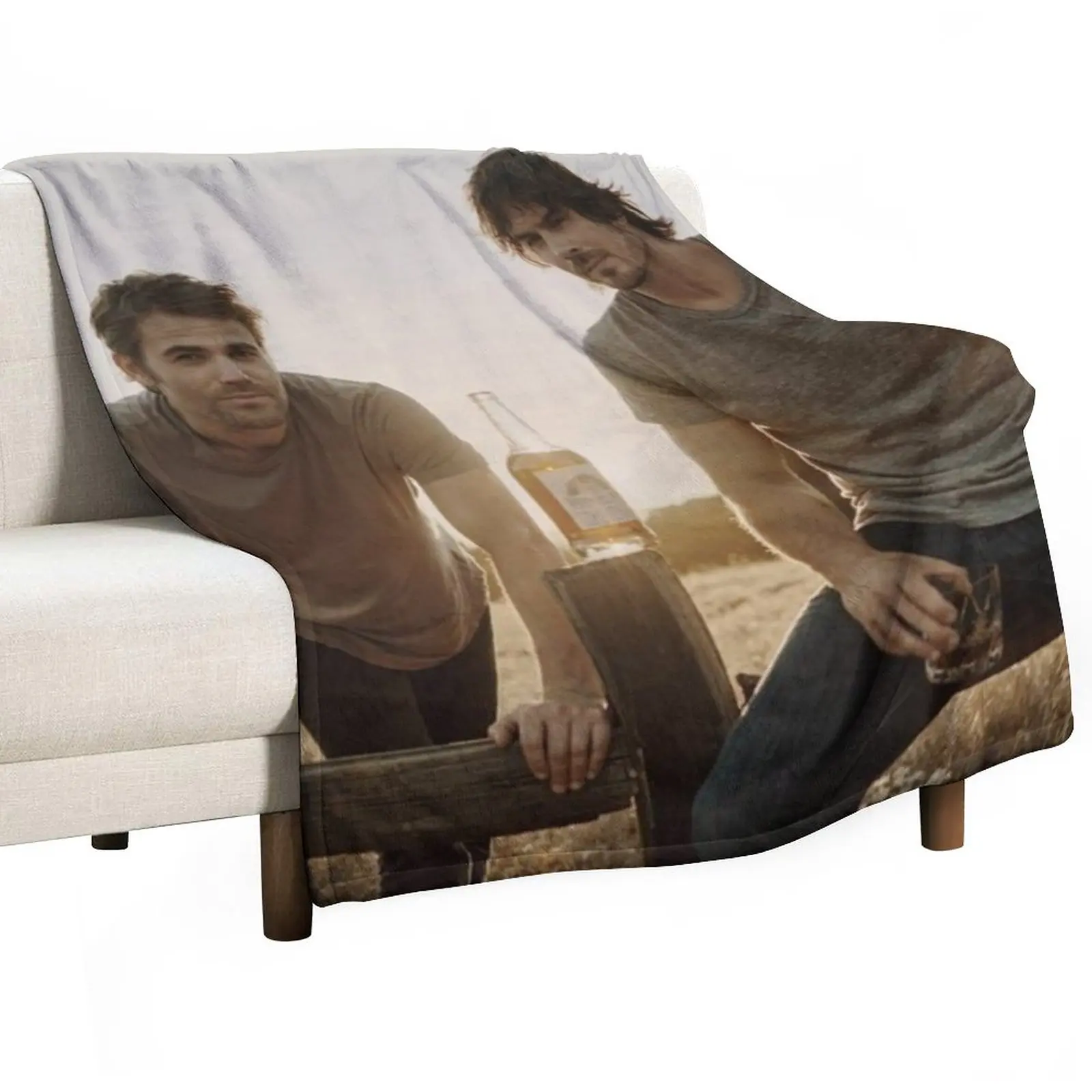 

ian somerhalder and paul wesley Throw Blanket bed plaid Soft Bed Blankets Blanket For Sofa Comforter Blanket