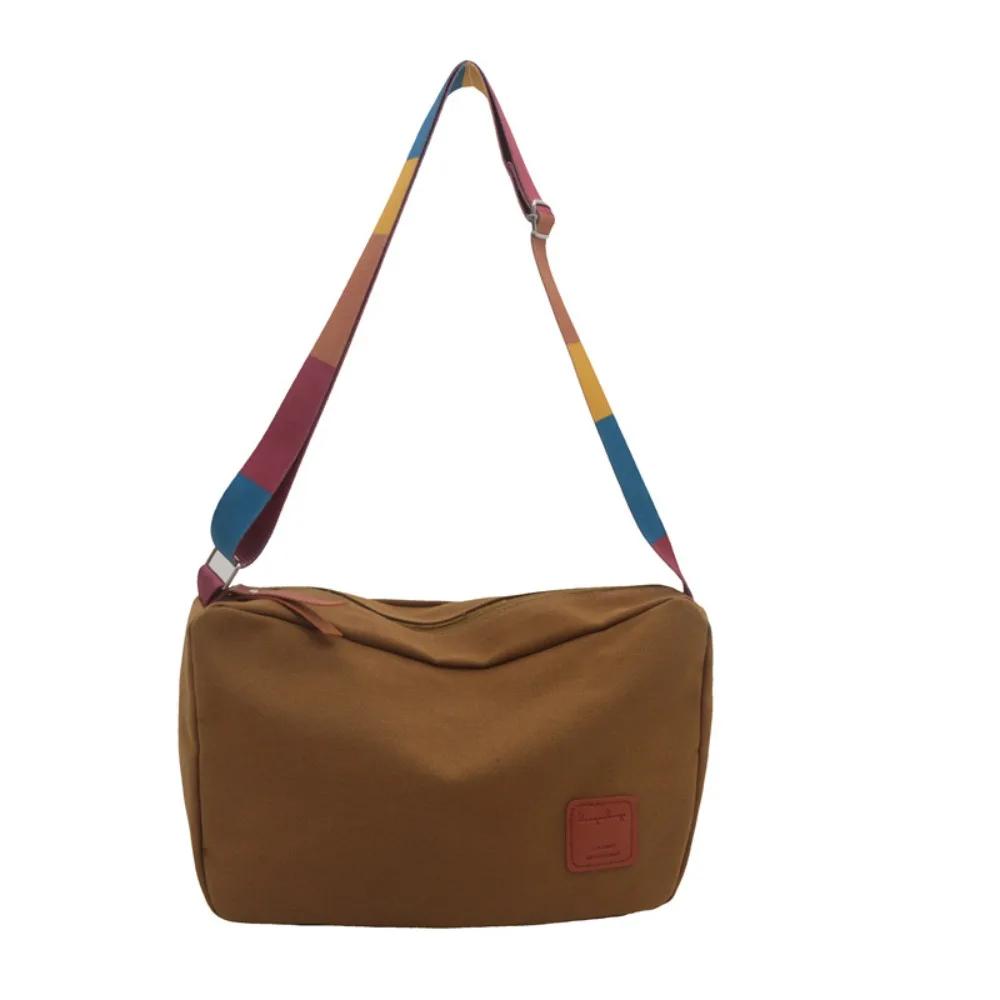 Fashion Canvas Crossbody Bags Solid Color Vintage Messenger Bag Colored Shoulder Strap Shoulder Bag Outdoor Sports 11