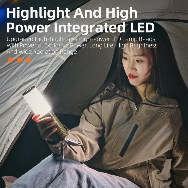 WEST BIKING Portable Camping Light Outdoor Atmosphere Camping Lantern Hanging Tent Light Type-C  Rechargeable Led Flashlight