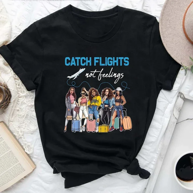 

Женская футболка с коротким рукавом Catch Flight Not Teelings