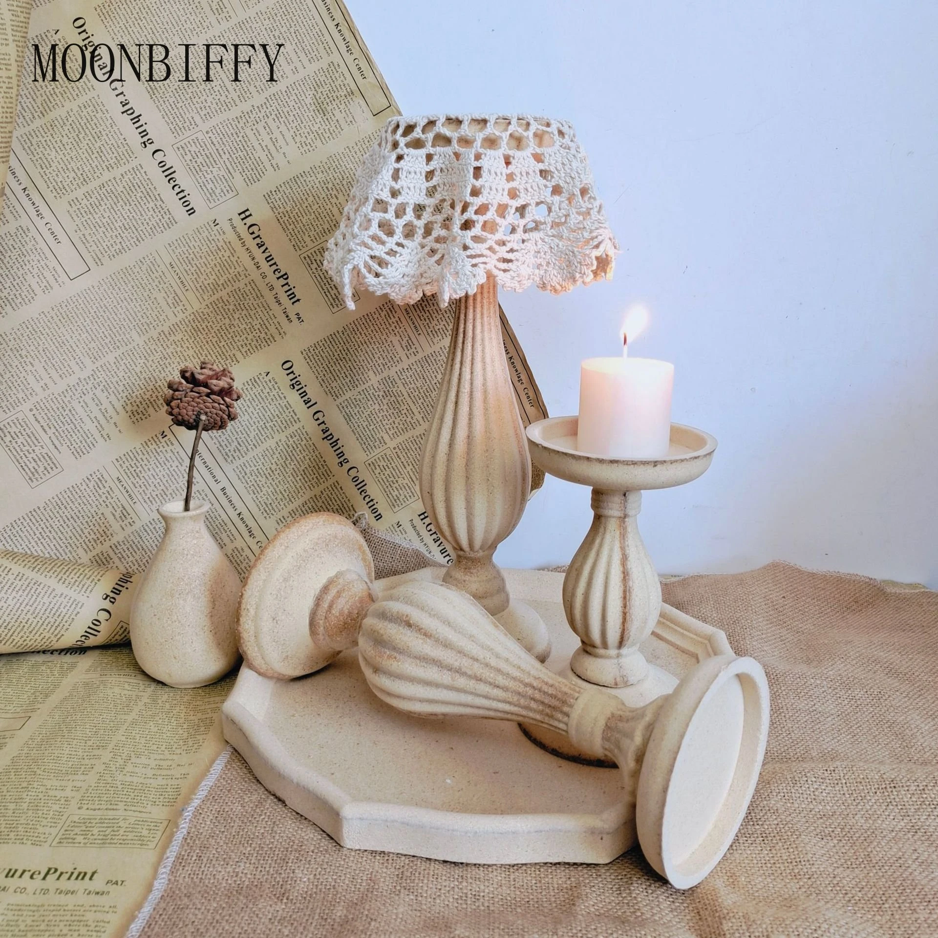 Unfinished Candle Holder Candlestick for Home Decor Wedding Room