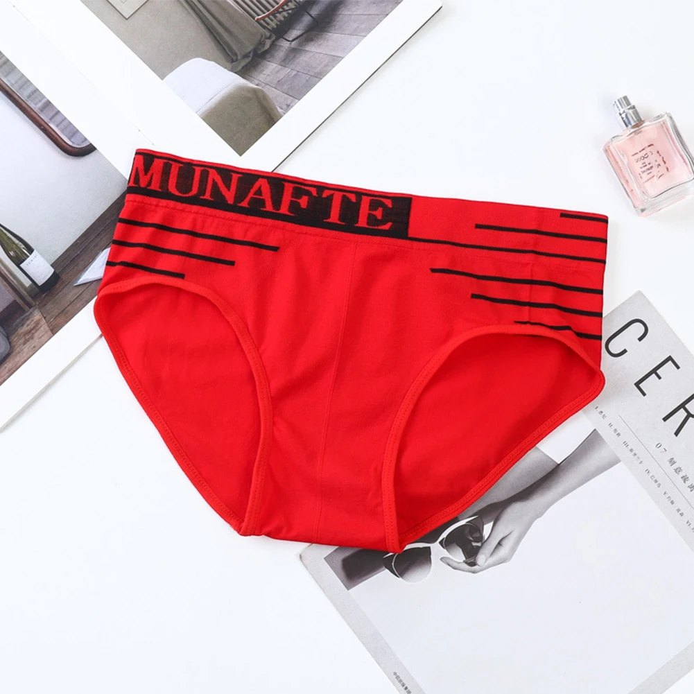 

Mens Briefs Hip Lift Stretch Middle Waist Letter Printed Hight Cut Panties Soft Bikini Underwear Casual Swim ShortsUnderpants