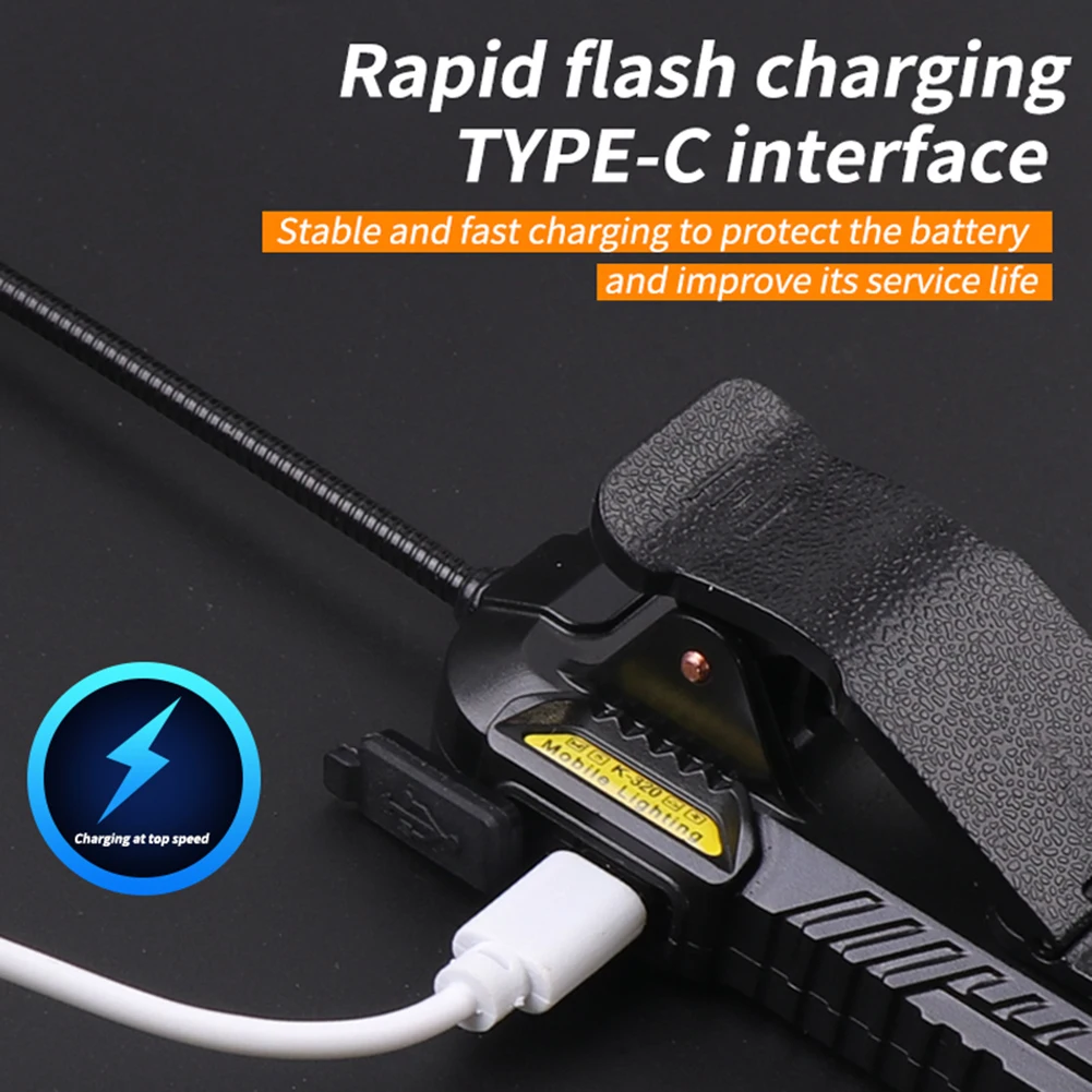 Book Light Rechargeable Reading Lamp with Motion Sensor Clip on Lamp with Power Indicator for Reading Camping Fishing