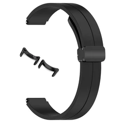Magnetic Silicone Sport Wristband - Stretchy Soft Watch Strap (Black)