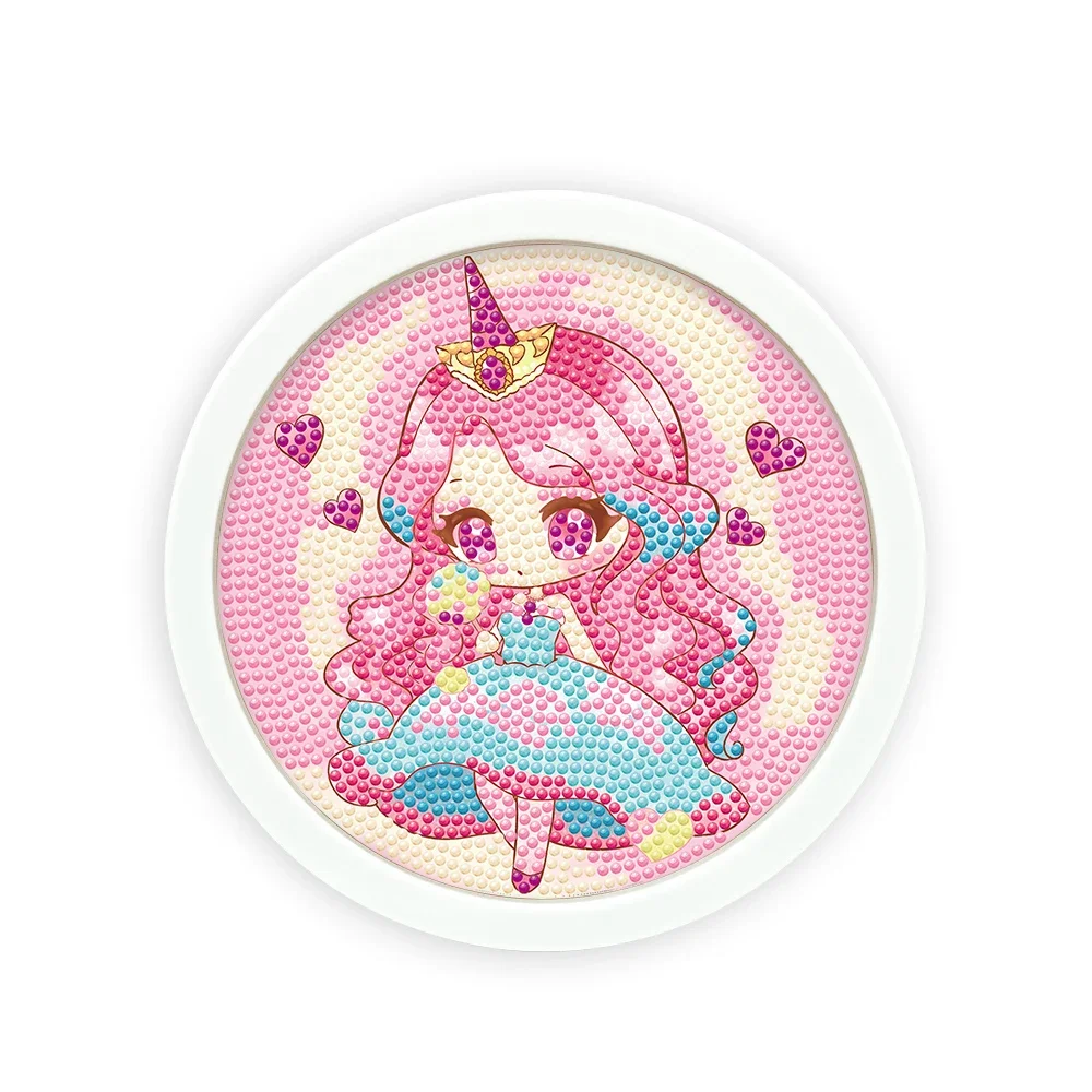 5D 수제 DIY 어린이 장난감, 컬러 다이아몬드 그림, 프레임 포함, 최고의 선물