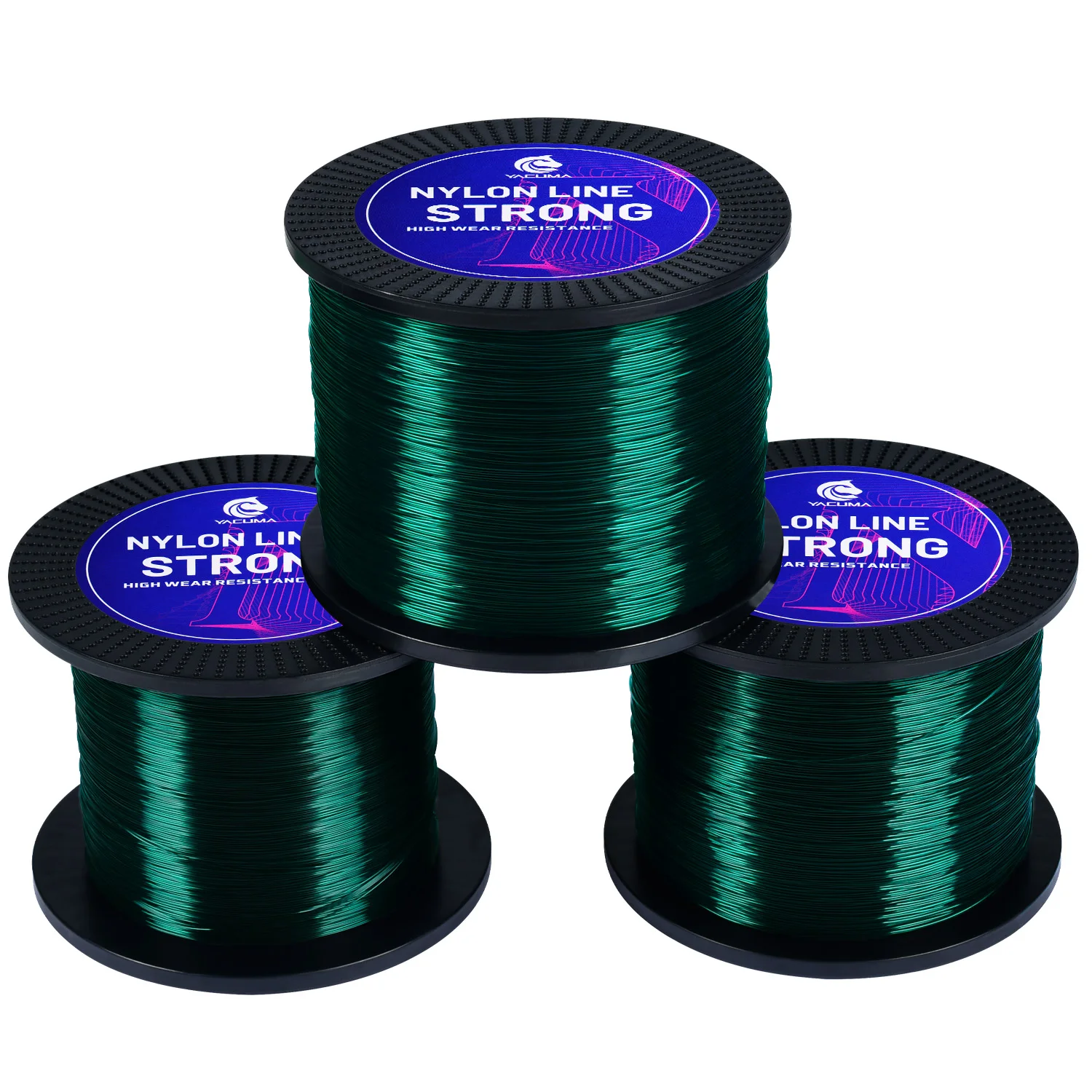 YACUMA 1000M-1093YDS 짙은 녹색 프리미엄 모노필라멘트 낚싯줄 0.16mm-0.47mm 플루오로카본 코팅 강력한 낚시 도구 Pesca