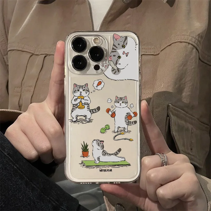 Creative Cute Cat Soft Transparent TPU Phone Case
