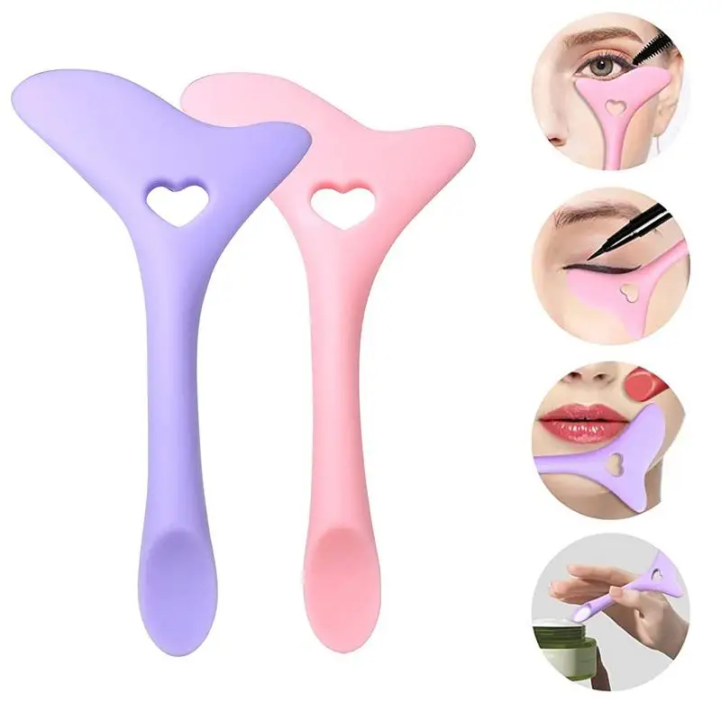 마스카라 아이라이너 스텐실 윙 팁, 실리콘 아이라이너 보조, 드로잉 보조, 립스틱 착용 보조, 재사용 가능한 실리콘 아이 라이너 도구, 1 개