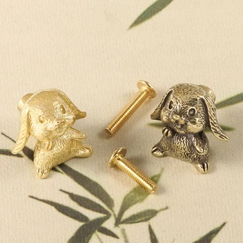 1 orecchie cadenti, maniglia per porta in ottone di coniglio, accessori per porte dell'armadio, maniglia per porta di casa, soggiorno, decorazione della parete della camera da letto 1