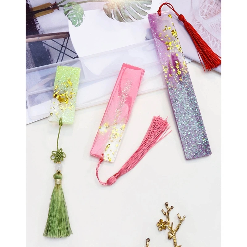 DIY Rectangle Cat Claw Dolphin Bookmark Silicone Mold with Hole Bookmark Hanging Pendant Ornaments Epoxy Resin Casting Mould