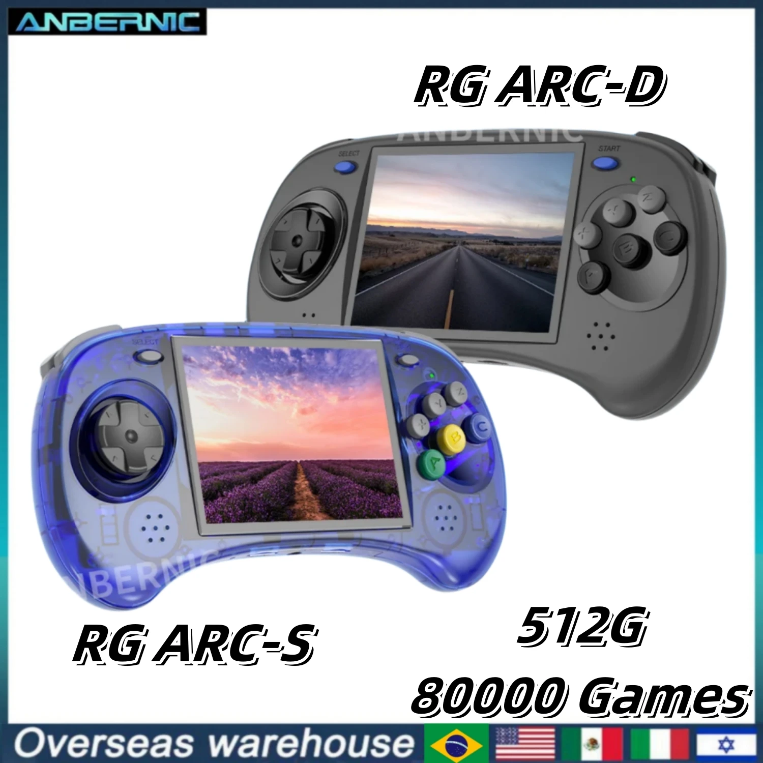 

ANBERNIC-RG ARC-D ARC-S Retro Handheld Game Super Console Six Button Design Linux&Android OS Portable Video Player PSP gaming