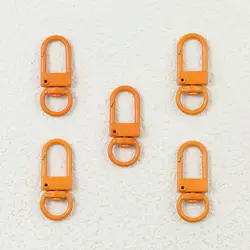 Colorful Macaron Keychain Clasps - Set of 10 for DIY Jewelry Accessories (5 Orange)