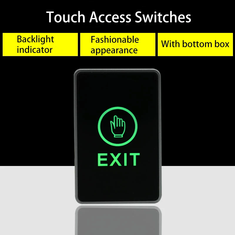 86*86mm/86*50mm Light Touch Switch Auto Reset Backlight Led Indicator Sensor Acrylic Panel Exit Button Access Control Accessory