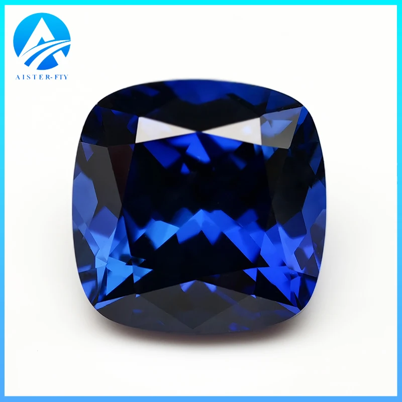 Top Royal Blue Lab Grown Sapphire Gemstone SQ Cushion Shape Synthetic Sapphire Gems Loose Stone With AGL Certificate