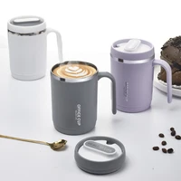 500ml Stainless Steel Coffee Cup Mug With Lid Creative PP Liner Portable Drinking Cup Milk Coffee Cup Gift For Kitchen Drinkware 3