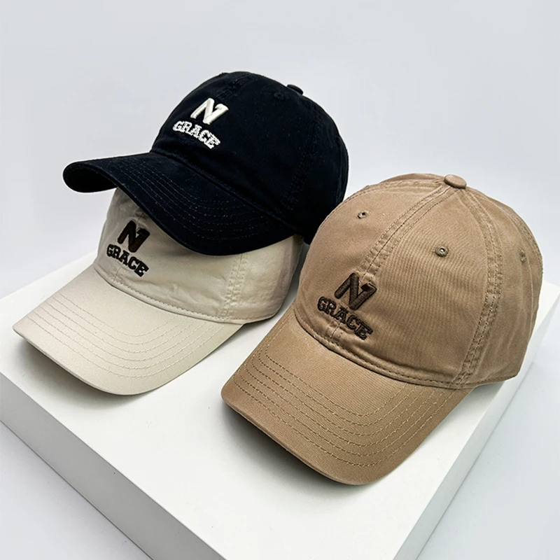 

New Men Women Korean Street Embroidered Letters Baseball Hats Versatile Breathable Sunshade Simple Snapback caps Couple Fashion