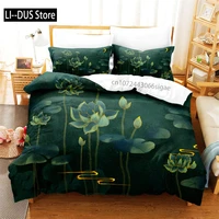 Ensemble de housse de couette Lotus rose, ensemble de literie Jingguan naturel, 200x200, 220x240cm, pour femmes et enfants, décorations de chambre à coucher 1