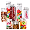 10Pcs 25/30/40/50/60/70/80/90ml Clear Glass Bottle with Aluminum Lid Empty Mini Refillable Jar Candy Jars Food Sealed Containers 4