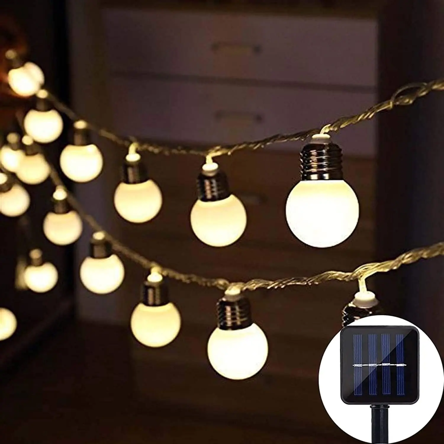 Solar String Lights 3.5m/5m/6.5m Fairy String Lights waterproof Bulbs Christmas Wedding Party Garden Decor Camping Garden Light solar security light