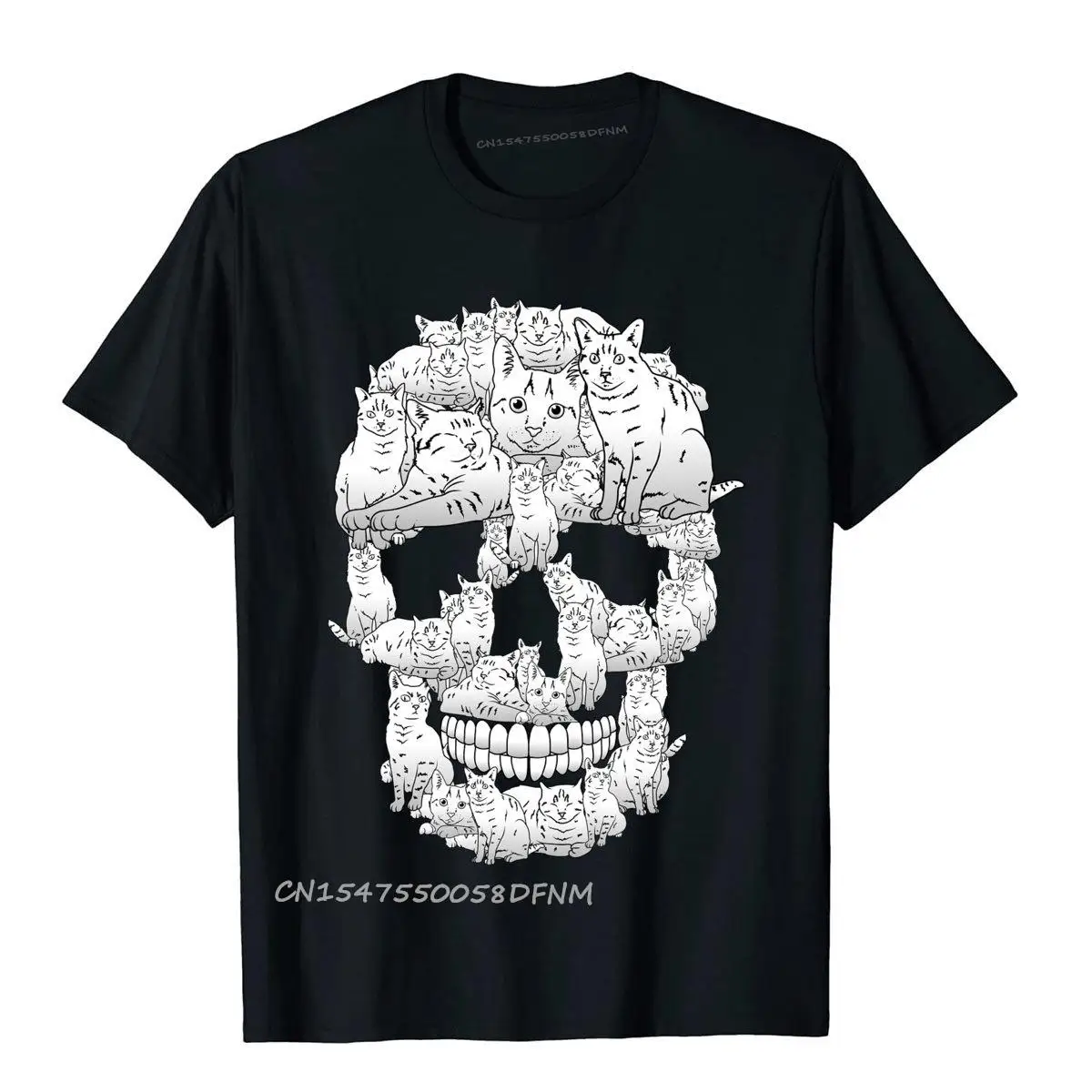 

Summer Halloween Cat Skull Spooky Cat T Shirts Tops Tees For Men Coupons Premium Cotton Birthday T Shirt