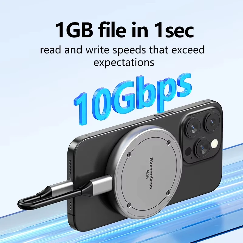 Magnetic M.2 2230 2242 NVMe SSD Enclosure Magsafe SSD Case USB C 3.2 Gen2 for iPhone ipad Pro Steam Deck Computer