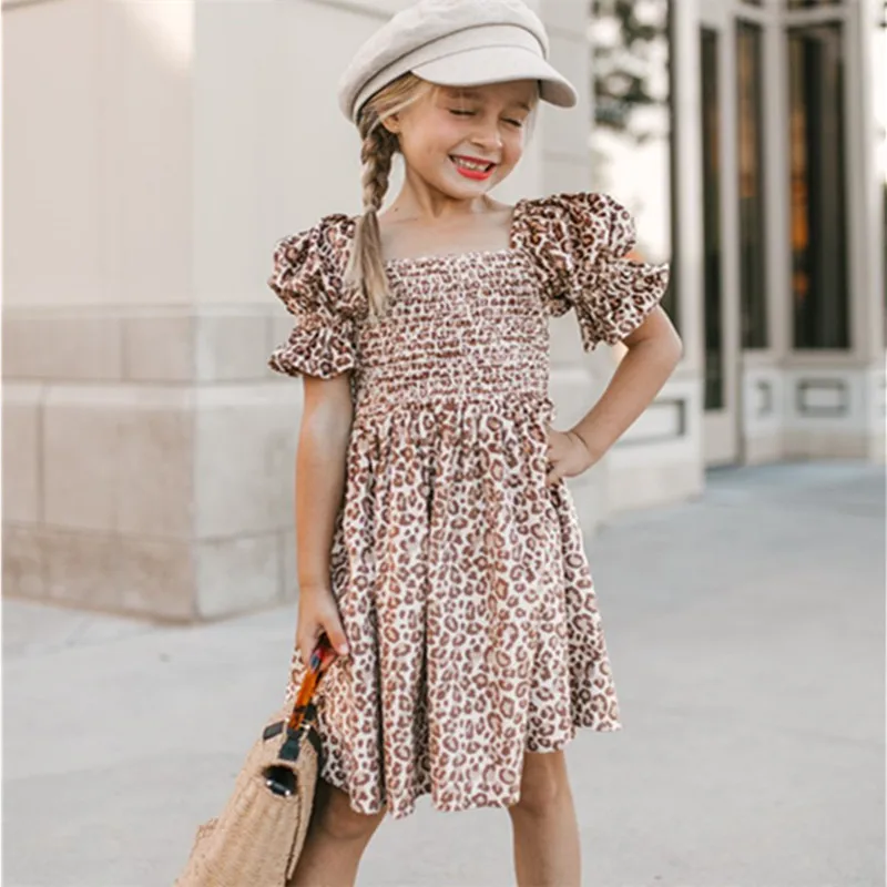 2022 New Floral Summer Dress For Girls Flower Puff Sleeve French Style Dresses For Children Kids Cotton Blend Dresses For Girls beautiful baby dresses