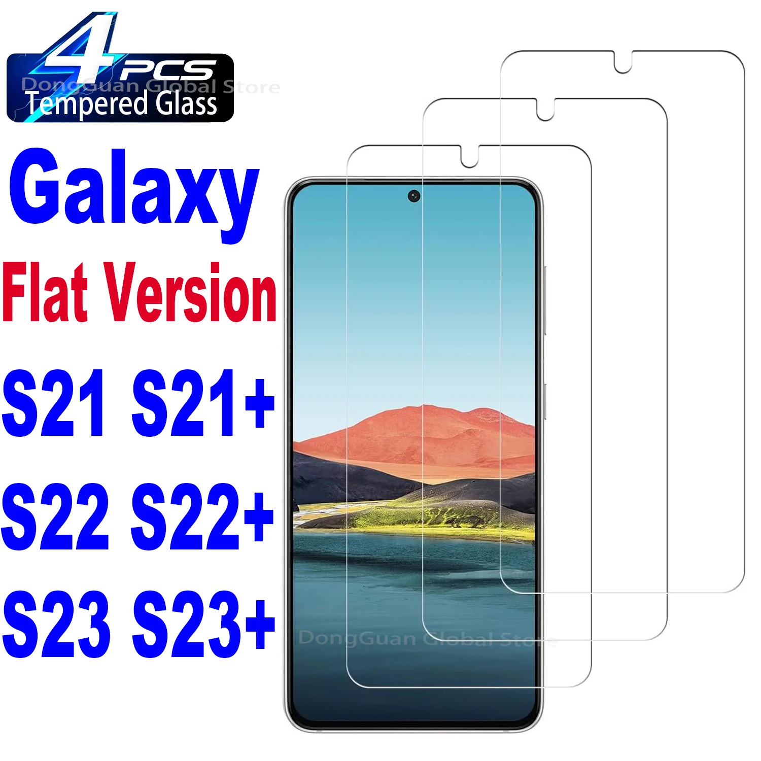 

1/4Pcs 0.25mm Tempered Glass For Samsung Galaxy S21 S22 S23 S21+ S22+ S23+ Flat Version Fingerprint Screen Protector Glass Film