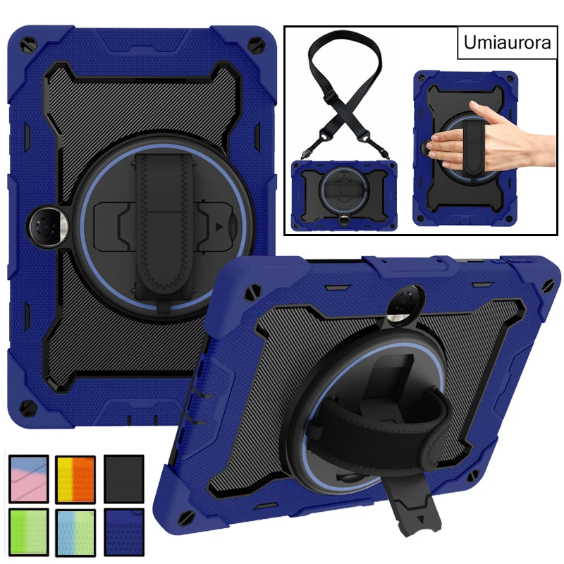 Heavy Duty Rugged Tablet Case with Stand and Strap - Shockproof