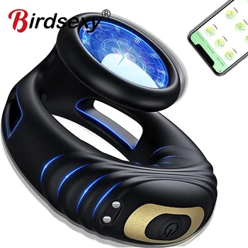 Bluetooth Wireless Remote Control Vibrating Cock Ring Delayed Ejaculation Penis Ring Vibrator Adults Sex Toy for Men Masturbator Bluetooth Wireless Remote Control Vibrating Cock Ring Delayed Ejaculation Penis Ring Vibrator Adults Sex Toy for