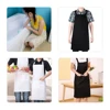 thicken cotton polyester blend cooking baking kitchen bib apron with pockets black blue green red yellow orange plain apron 6