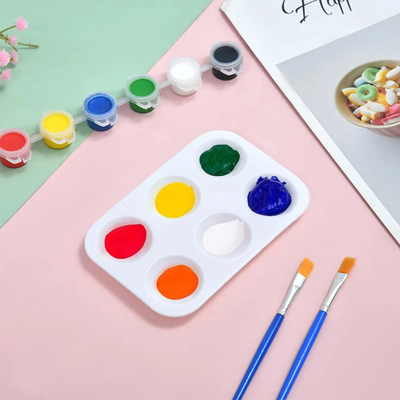 10-hole plastic round art painting palette white thickening Easy