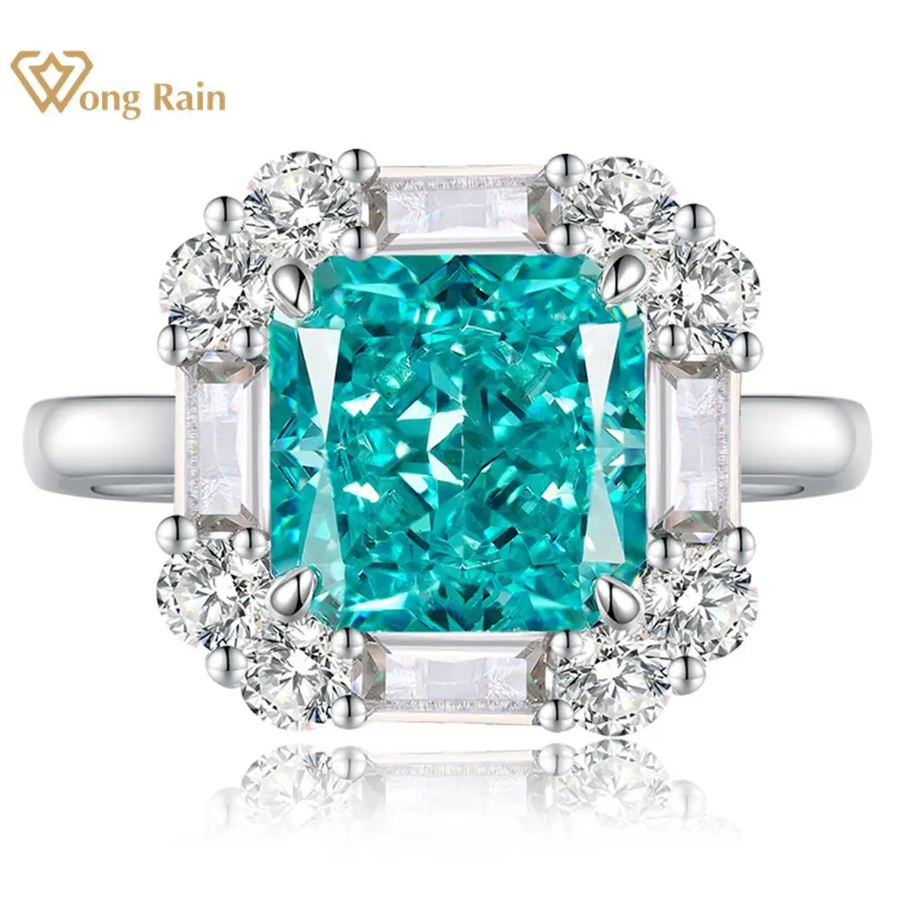 

Wong Rain Luxury 925 Sterling Silver Crushed Ice Cut Paraiba Tourmaline Emerald Sapphire Gemstone Fine Jewelry Engagement Ring