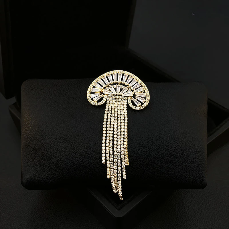 High-Grade Marine Life Brooch Women Corsage Luxury Jellyfish All-Matching Graceful Accessories Suit Collar Pin Jewelry Gift 5578