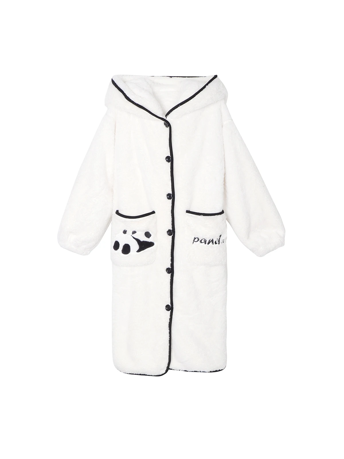 Korean style winter hooded pajamas with velvet ears women fashionable cute coral velvet soft comfortable warm pajamas freshing